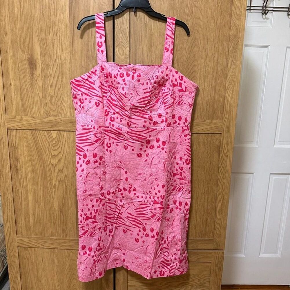 Avenue Women’s Size 16 Pink Tropical Floral Stretch Sundress